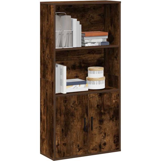 vidaXL Bokhylla rökfärgad ek 60x24x120 cm konstruerat trä