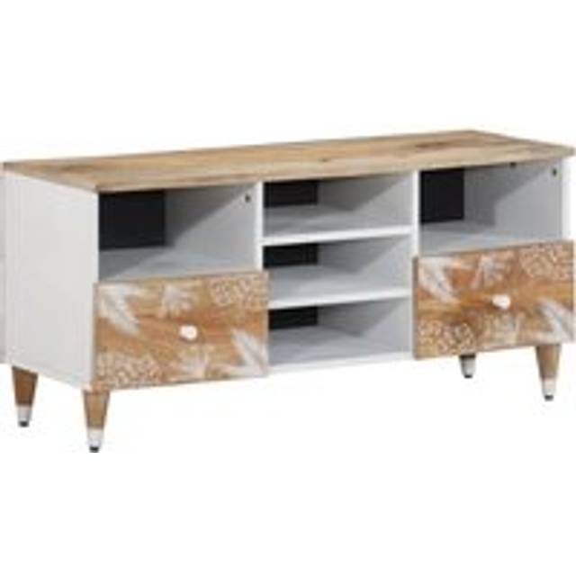 tv-bord 100x33,5x46 cm massivt mangotræ