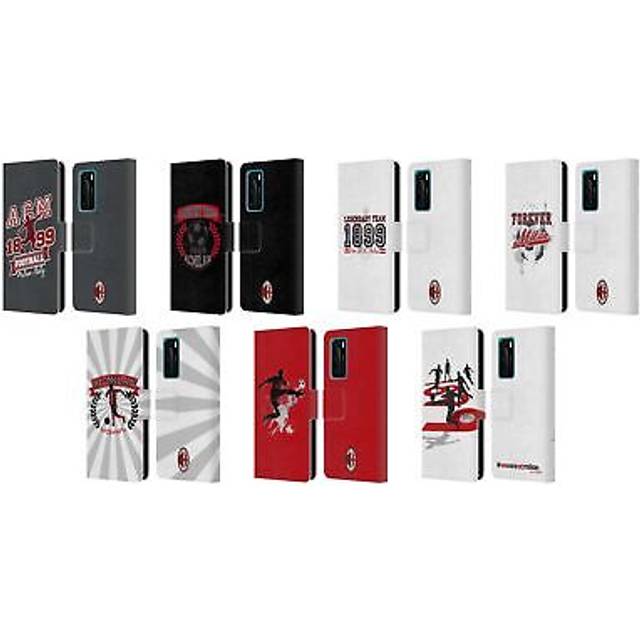 Official ac milan teens leather book wallet case cover for huawei phones 4