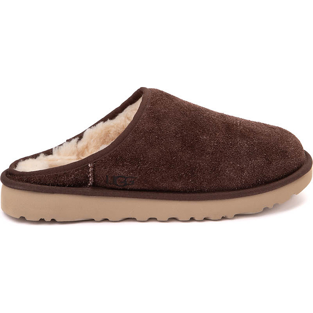 Classic Slip On Shaggy Suede Slippers - Burnt Cedar - 7 UK