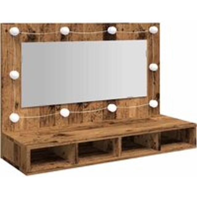 vidaXL Mirror Cabinet with LED Old Wood 90x31.5x62 cm - Brown