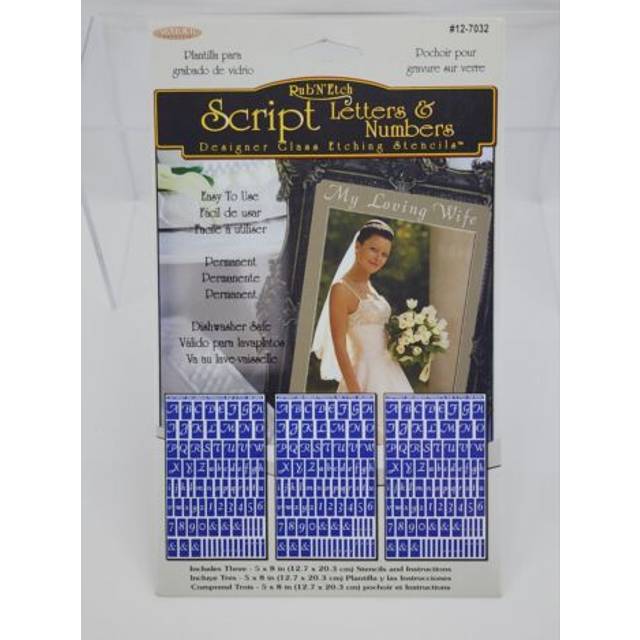 Armour Etch Designer Stencil Pak Script Letters
