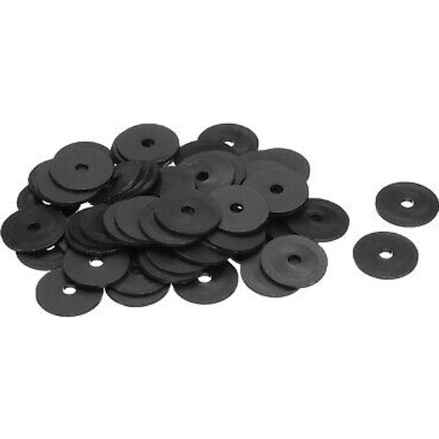 60pcs M6 Nylon Flat Washers 6mm Id 30mm Od 2mm Thick, Black