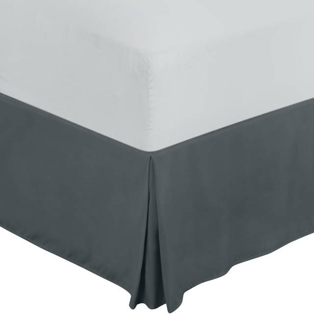 Utopia Bedding King Bed Skirt - Soft Quadruple Pleated - Easy Fit with 16 Inch Tailored Drop - Hotel Quality  Shrinkage and Fade Resistant (King  Grey
