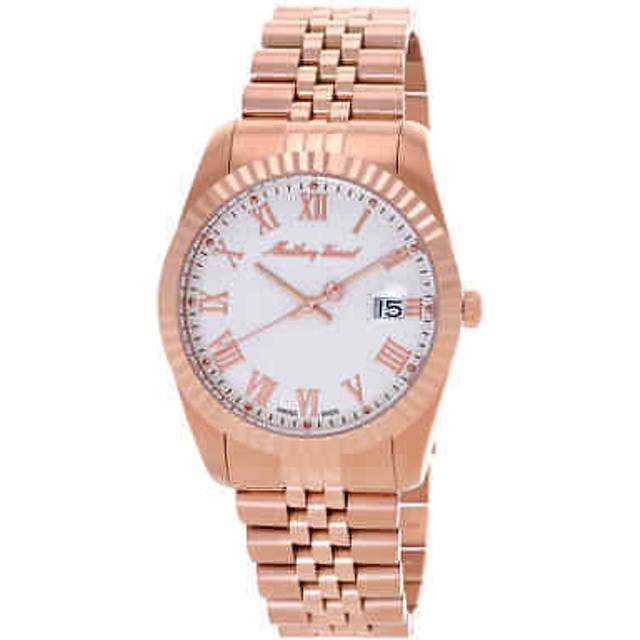 Mathey-Tissot Mathy III Roman Rose Gold Tone Stainless Steel White Dial Quartz H810PRA Men's Watch vit