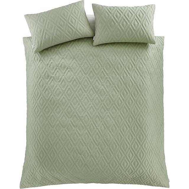 Jacob Geo Soft Touch Duvet Cover Set - Green (Super King Duvet Cover + 2 Standard Pillowcases)