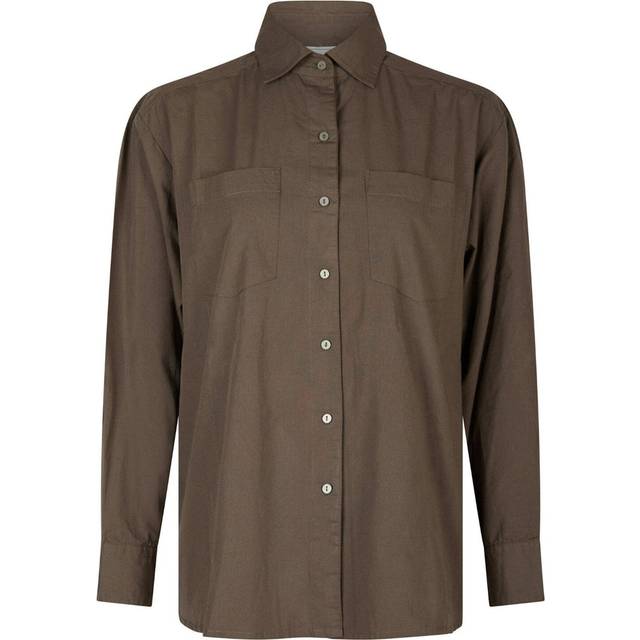 Neo Noir Dalma C Poplin Shirt Dam Långärmade Blusar Stl. 42 - Från Magasin - Warm Grey (42)