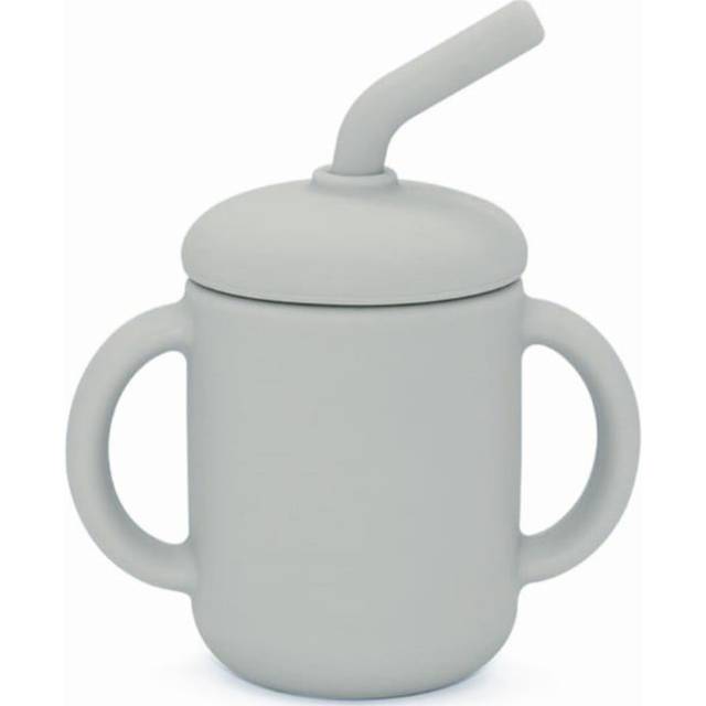Summerville Silikonmugg med sugrör Silver Grey