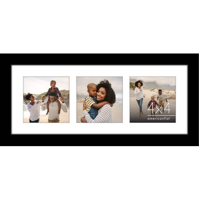 Americanflat 5.5x14 Collage Picture Frame with ShatterResistant Glass  Fits Three 4x4 Photos or One 5.5x14 Photo  Gallery Wall Frame Set  Signature Co