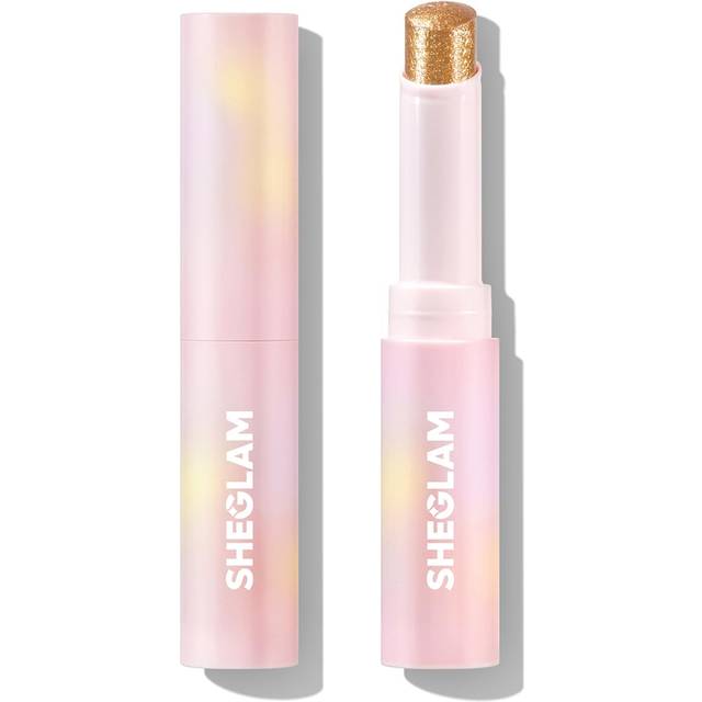 SHEGLAM Crystal Jelly Glaze Stick Eye Shadow Stick Eyeliner Brightener Pencil Crayon with Brush Easy to Blend Long Lasting Shimmer Eyeshadow-Golden Gi