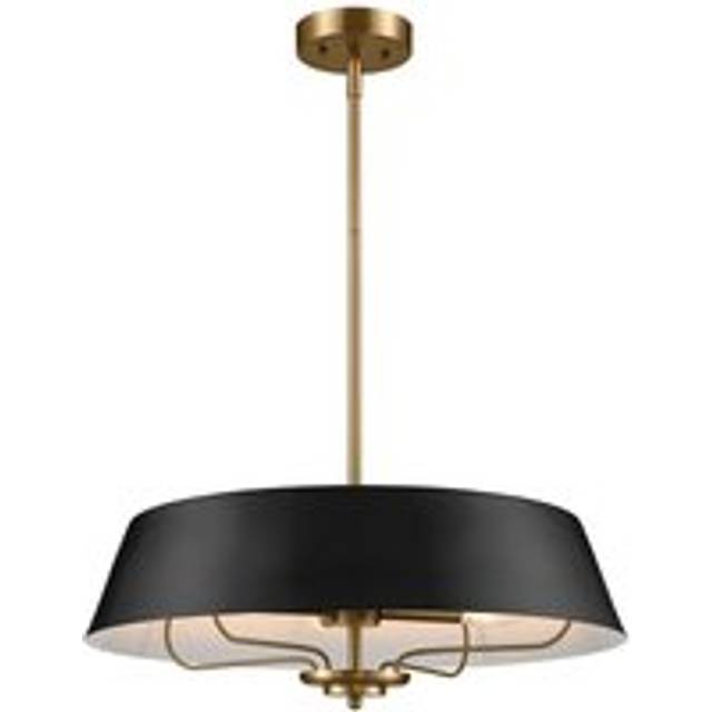 Elstead Lighting Luella 4 Light Duo-Mount Pendant - Black & Brass