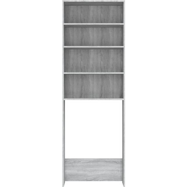 Ebern Designs Awaiz 64Cm W x 190Cm H x 24Cm D Solid Wood Over The Toilet Grey Sonoma 190cm H X 64cm W X 24cm D