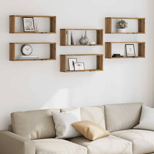 Benetta 6 Piece Floating Shelf - Artisan Oak (23cm H X 60cm W X 15cm D)