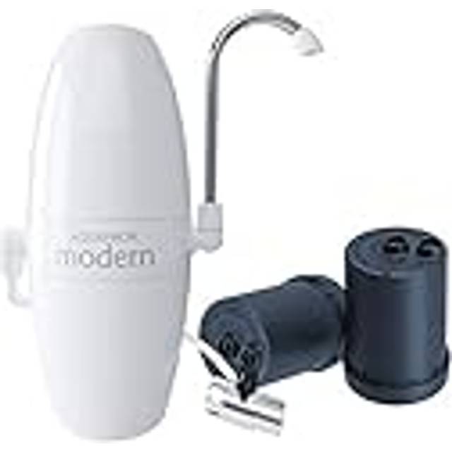 Aquaphor Modernt Counter Top Filter System med vattenteknik. Filtrerar tunga metaller, bekämpningsmedel och knappbelagda ämnen såsom klorin och minskar vattenhårdhet, vit, 1