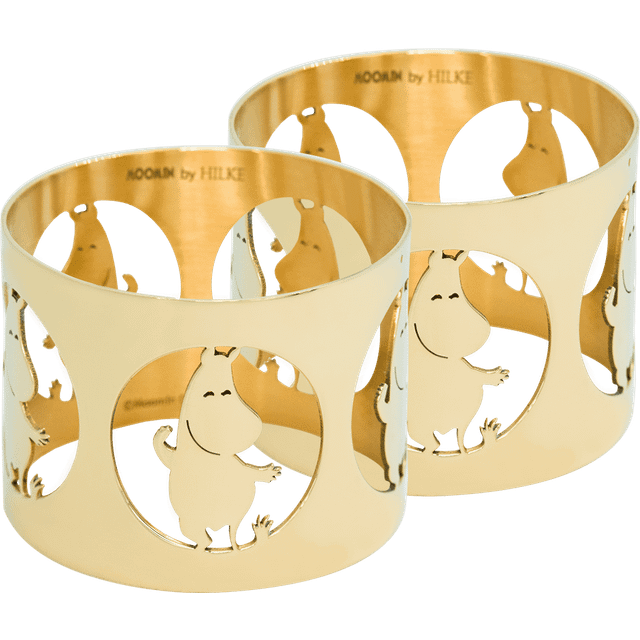 Hilke X Moomin Napkin Ring Moomintrollet 2-pack, Brass