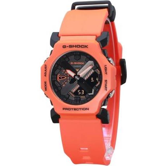 Casio G-Shock Analog Digital Bio-Based Orange Resin Strap Black Dial Quartz GA-2300FL-4A 200M Men's Watch