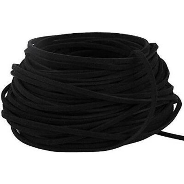 BeadsTreasure Black Faux Suede Cord Lace Leather Cord For Jewelry Making 3x1.5 mm-20 Feet.
