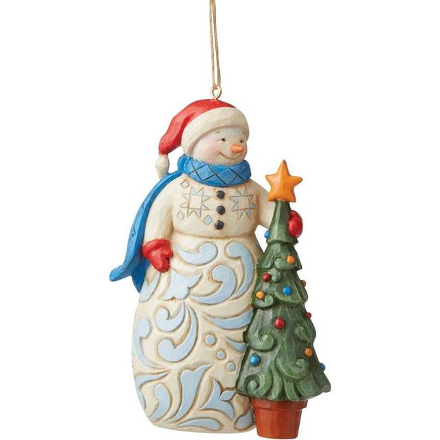 Jim Shore Heartwood Creek Snowman with Tree Christmas Ornament 6009468