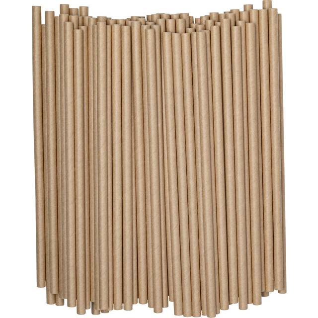 Comfy Package Kraft Paper Drinking Straws [200 Pack] 100% Biodegradable & Ink-free