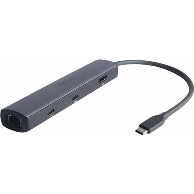 Eaton Tripp Lite Series USB-C Multiport Adapter - 8K HDMI, 3 USB Hub Ports, Gigabit Ethernet, 100W PD Charging, HDR, HDCP 2.3 - Dockningsstation - USB-C - HDMI, DP - 1GbE - för P/N: U040-006-C-5A, U420-05M-G2, U521-1P0M-WH, U521-1P0M-WH20G, U521-1P2M-BK