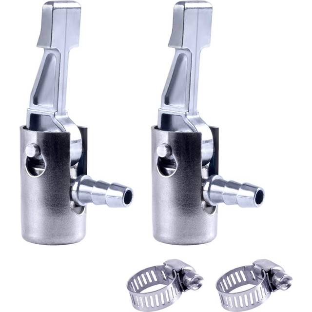1/4Lock On All Metal Air Chuck Mini Air Compressor Portable Tire Inflator Tire Chuck  Hose End with Barb Connector for Hose Repair Inflate Chuck-2Pack