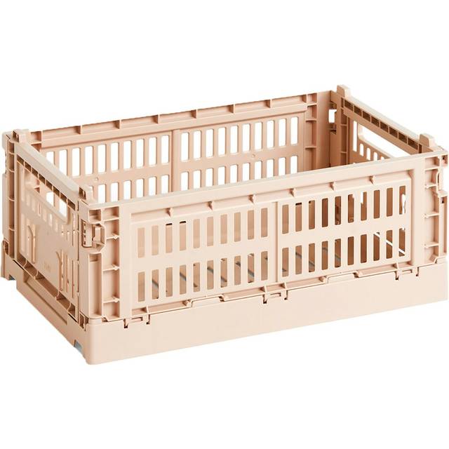 HAY - Colour Crate Recycled S - puder/LxBxH 26,5x17x10,5cm/faltbar/stapelbar - powder (10.5 x 26.5 x 17.0cm)