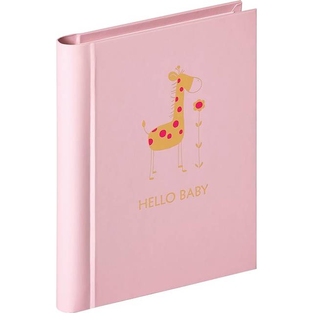 Walther Design Fotoalbum Rosa 30 foton 11,5 x 15,5 cm Minialbum med prägling och rosettbindning Baby Animal MA-148-R