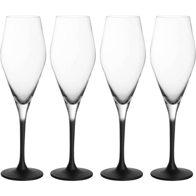 Villeroy & Boch Manufacture Rock champagneglas 26 cl 4-pack Klar-svart - Svart