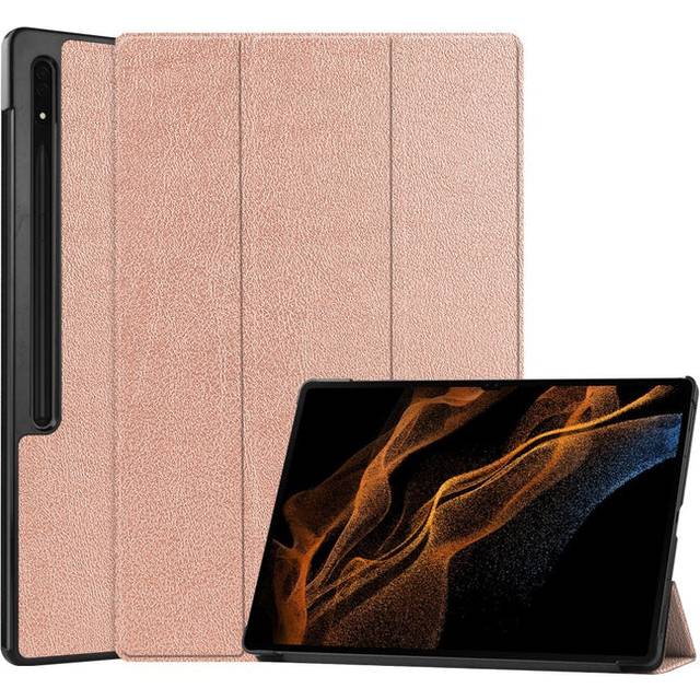 EIDERWOOD Samsung Galaxy Tab S10 Ultra Tri-Fold Konstläder Fodral m. Stativfunktion - Grå
