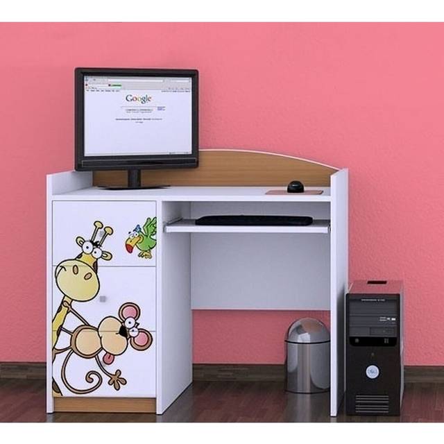 Sena Safari 100cm W Computer Desk - Light Brown (85cm H X 100cm W X 60cm D)