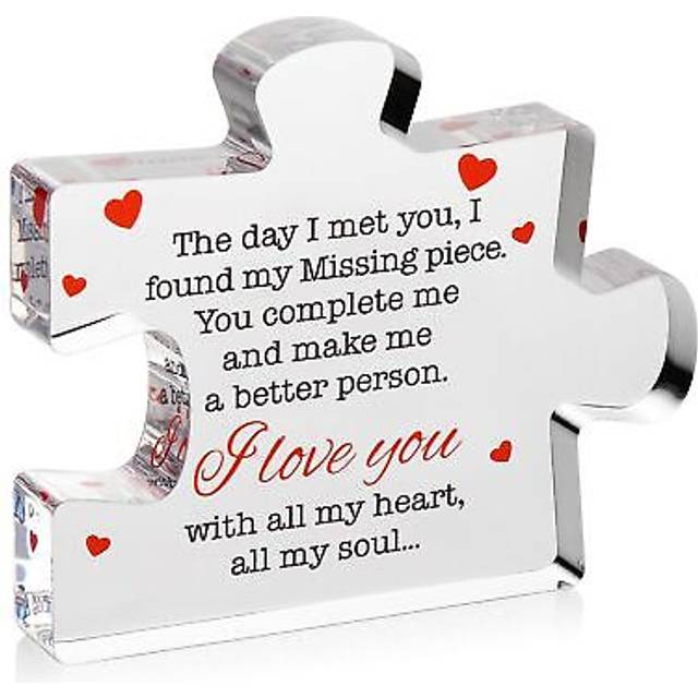 "I Love You Gifts for Him  Her - 3.35""""x 2.76"""" Acrylic Puzzle Stand wi"