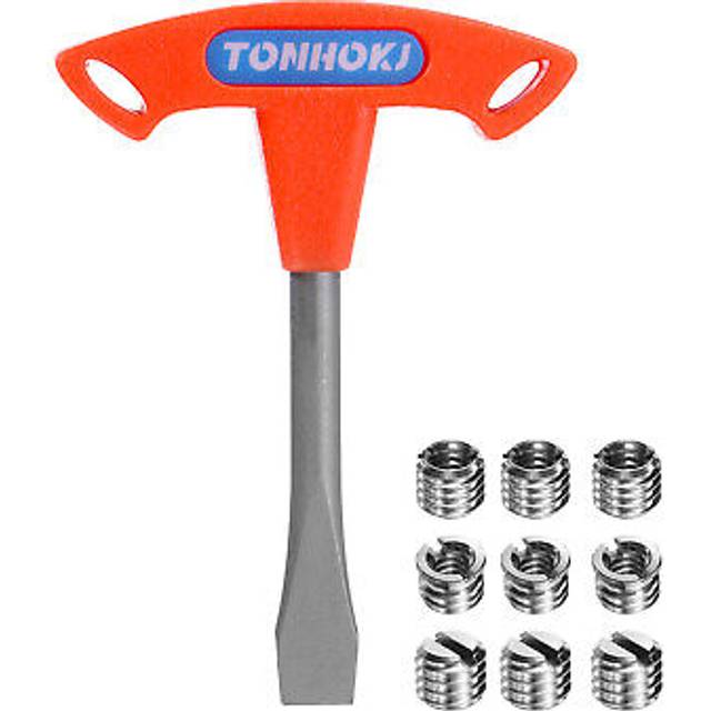 10mm T Handle Flat Head Screwdriver With 9pcs Camera Screws, Red