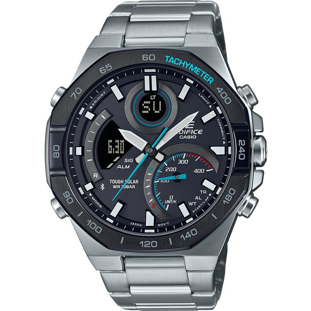 Refurbished Casio Edifice Mobile Link Analog Digital Grey Dial Solar ECB-950DB-1A 100M Men&#39;s Watch