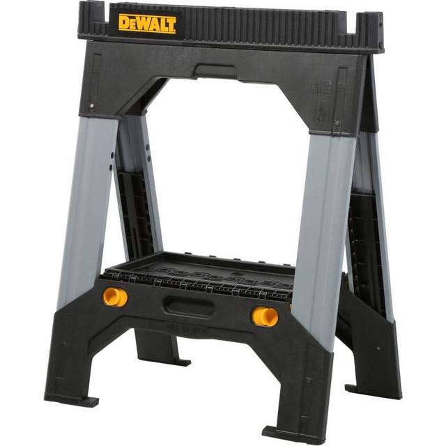 33 In. Folding Sawhorse With Adjustable Metal Legs