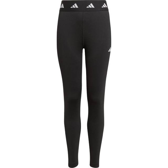 Techfit 7/8 JR träningstights, BLACK/WHITE, Barn, 152