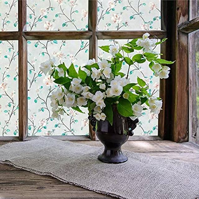 VSUDO Window Privacy Film  Decorative Stained Glass Window Film  Frosted Window Tinting Film for Home  House Door Glass Window Tint Coverings Film  St