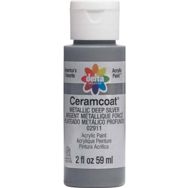 Delta Creative Metallic Deep Silver Paint  Metallic Deep Silver  1 count (pack of 1)