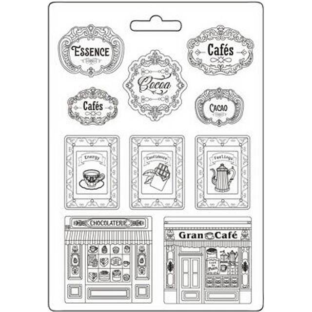 Stamperia Soft Maxi Mould A4-Coffee And Chocolate Plates 3PTA4569