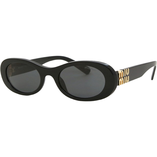Miu Miu Woman MU 06ZS  1AB5S0 Sunglasses Acetate Black Grey Round Normal