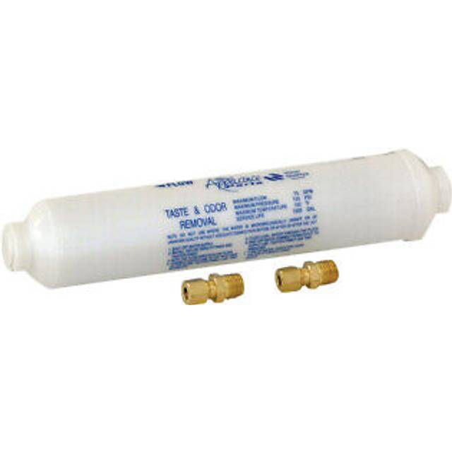 EZ-FLO 10 Inch Line Water Filter  Brass 1/4 Inch MIP x 7/16 Inch Compression Adapters  1500 Gallon Capacity  60458N