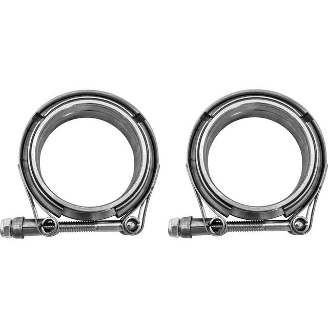 "2X 2.5"""""""" Inch Stainless Steel V-Band Bolt Clamp with 2 Pcs Male Female Flanges Stainless Steel"