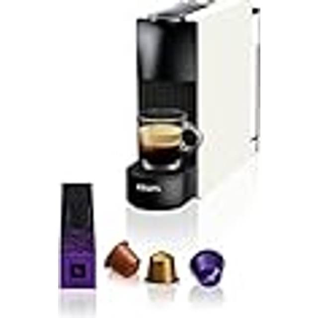 KRUPS XN110110WP NESPRESSO Essenza Mini Kaffemaskin Vit 0,6 L Högt Pumptryck 19 Bar Som Ger Enastående Kvalitet Uppvärmningstid På 25 Sekunder 2 koppstorlekar