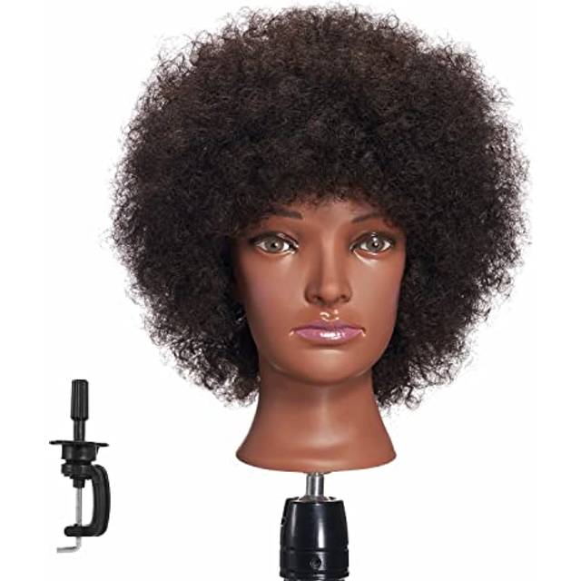 Hairginkgo 100% Human Hair Mannequin Head Hairdresser Training Head Manikin Cosmetology Doll Head (92092B0210)