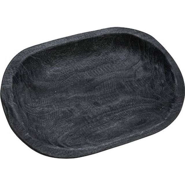 Bloomingville Hand-Carved Paulownia Wood Bowl  Black