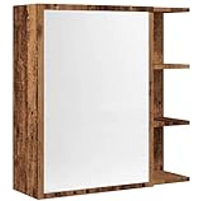 vidaXL Bathroom Mirror Cabinet Old Wood 62.5x20.5x64 cm Engineered Wood - Brown