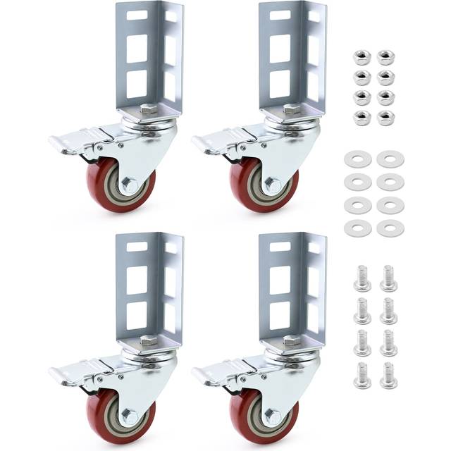 QWORK Storage Rack Caster Wheels  4 Pack 3 Heavy Duty 500 lb Max Total Capacity Storage Shelf Accessories  Fit for Boltless S