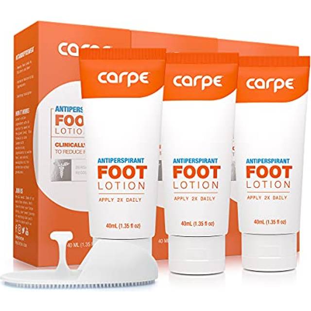 Carpe Antiperspirant Foot Lotion Package Deal 3 Foot Tubes Bundle and Save + FREE APPLICATOR  Stop Sweaty  Smelly Feet  Help Prevent Blisters  Dermato