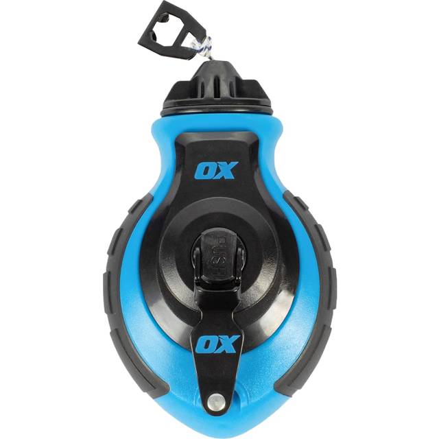 OX Tools OX-P027731 Chalk Line - 100' Thick Line  Curved Hook  6:1 Gear Ratio  Metal Handle  Easy Top Load  Ergonomic Shape & Rubber Grips - Ideal for