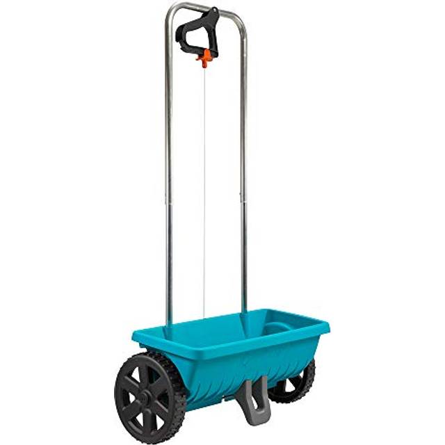 Gardena spridarvagn L: Universalspridare för gödsel, frön, grus och salt, spridningsbredd 45 cm, för gräsmattor och andra ytor på upp till 400 m², kapacitet 12,5 l, med låsslid (432-20)
