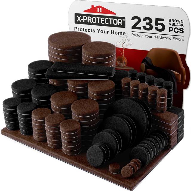 235 pcs Felt Furniture Pads Brown & Black X-Protector Huge Quantity of